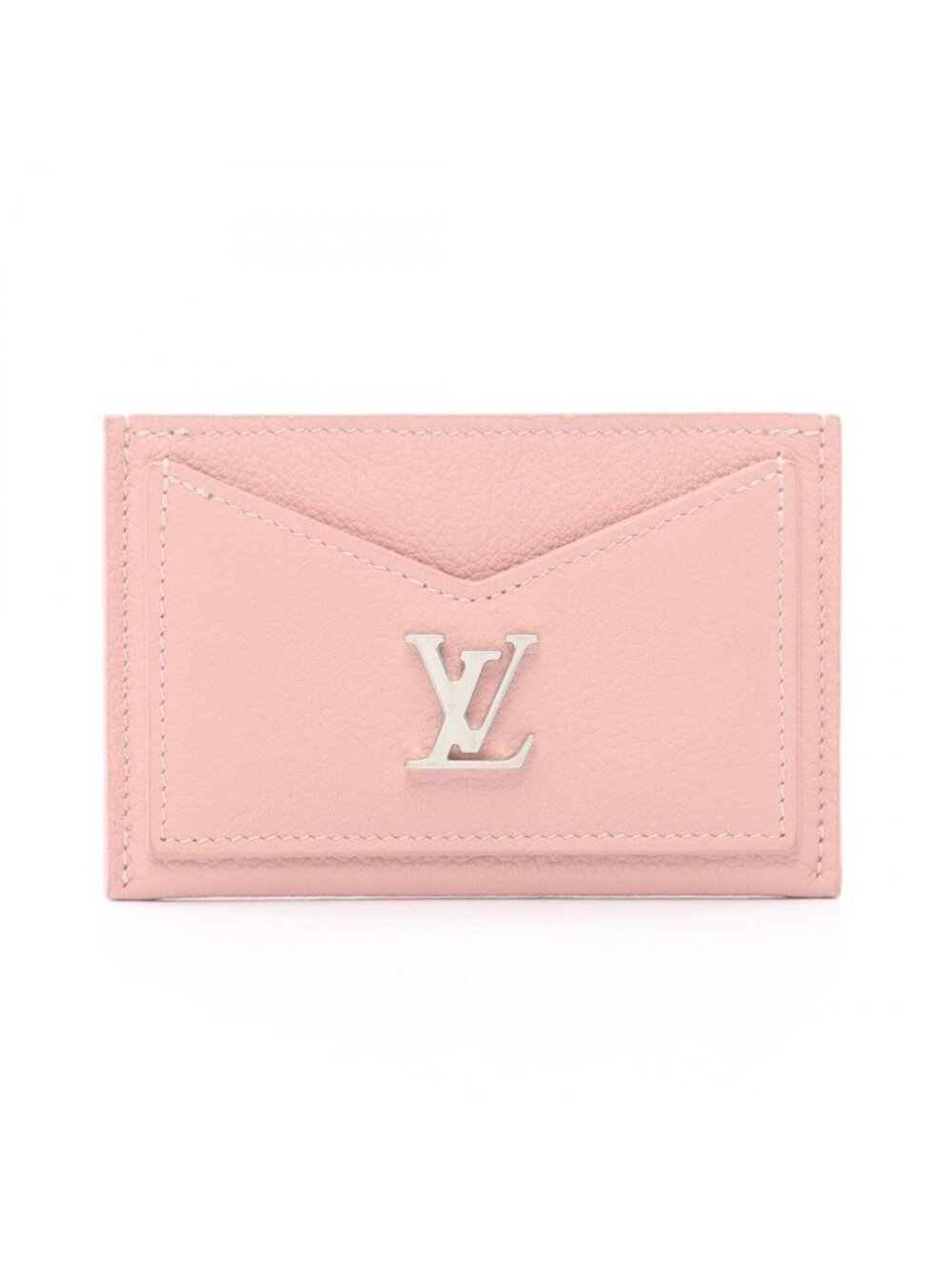 Louis Vuitton Card Case Lockme Rose Ballerine Leather